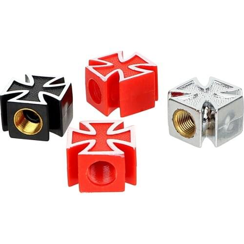 4pcs/lot Car Wheel Tyre Stem Air Caps for Bicycle Motorcycle Cross Style Car Tire Air Valve Cap Covers Car Styling Universal