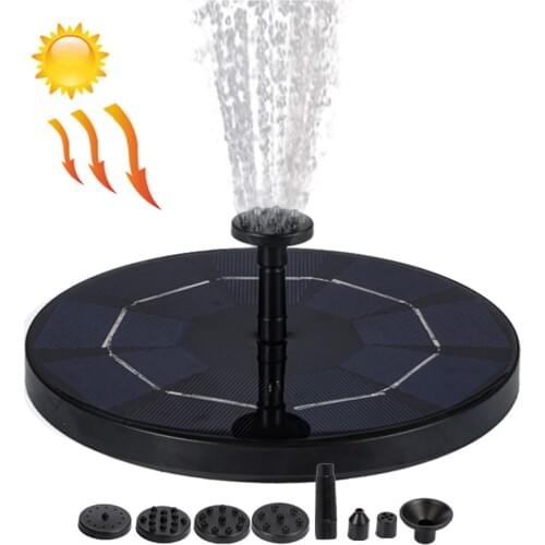 1-2.7W Solar Power Water Pump Panel Kit Lotus Leaf Floating Pump Water Fountain Pump Pool Garden Pond Watering Submersible Pump