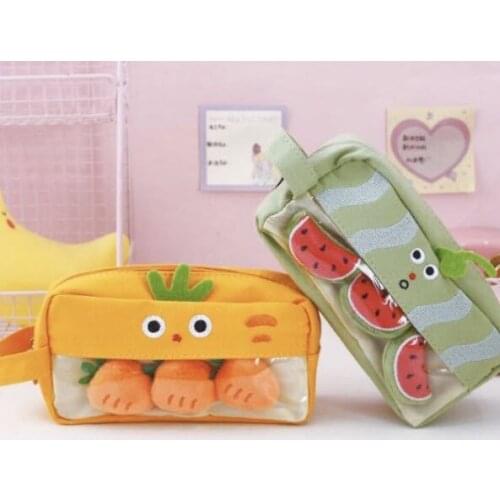 Cute Vegetable Style Pencil Bag Cartoon Students Pencil Case Creative Students Storage Bag Office Stationery Novelty Gift Bag