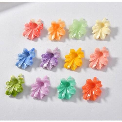 Fashion new product 30pcs/lot morning glory shape resin floating lock charms diy jewelry earrings accessory