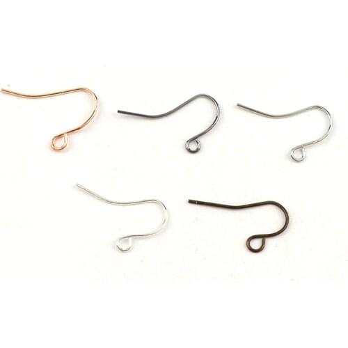 20x8mm Fashion Iron Ear Hook Wire Clasp No Bead Round Ball Charms Earring Hooks Ear Studs Wires DIY Earring Earstud Findings
