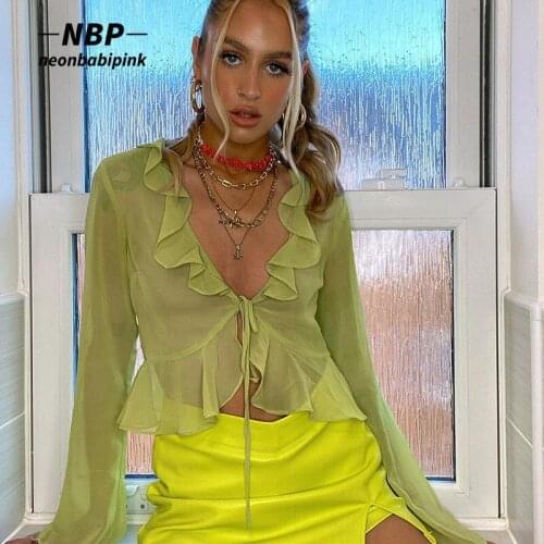 NEONBABIPINK Green Blouses