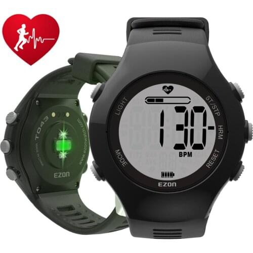 Optical Heart Rate Monitor Sports Digital Wristatch For Outdoor Running Smart Watch, Calorie Counter Stopwatch Ezon T043