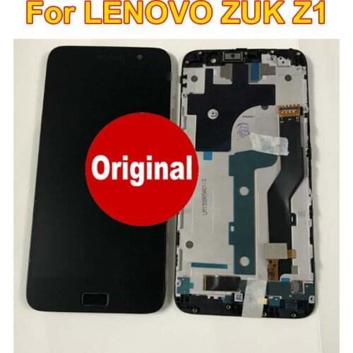 Original Glass Sensor For Lenovo ZUK Z1 LCD Display 10 Point Touch Screen Digitizer Assembly + Frame Phone Panel Parts Black