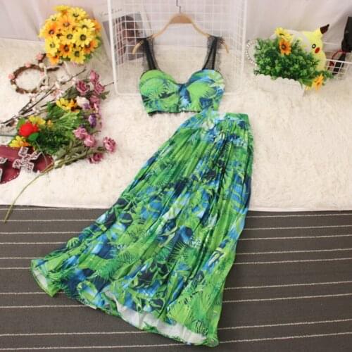 Holidays Swimwear Beach Women Swimsuit Sexy Bikini Push Up Two-Piece Vest+Dress Suit Female Dress Suit