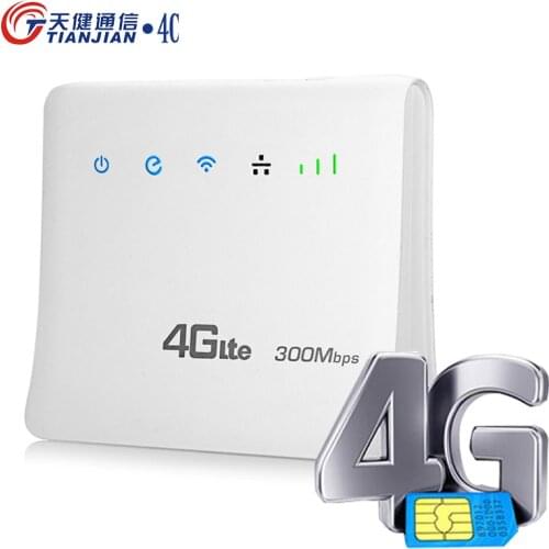 Unlock 4G LTE Wifi Router 300Mbps wi-fi Wireless Modem Mobile Hotspot RJ45 Broadband Network LAN/WAN Port Dongle +SIM Card slot
