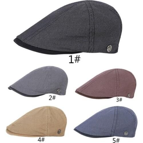 Adjustable Beret Caps Men Women Spring Summer Outdoor Breathable Bone Edge Hats Herringbone Solid Flat Berets Cap