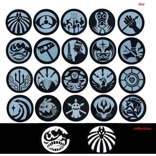 SCP Foundation Reflective Hook & Loop Chapter Mobile Task Force Logo Epaulette Nine Tail Fox Backpack Sticker SCP Logo