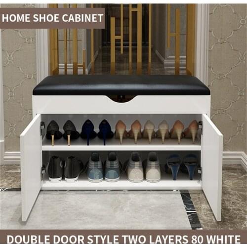 Double-door 80cm storage shoe cabinet, household entrance shoe rack, simple multi-layer economical seatable shoe cabinet