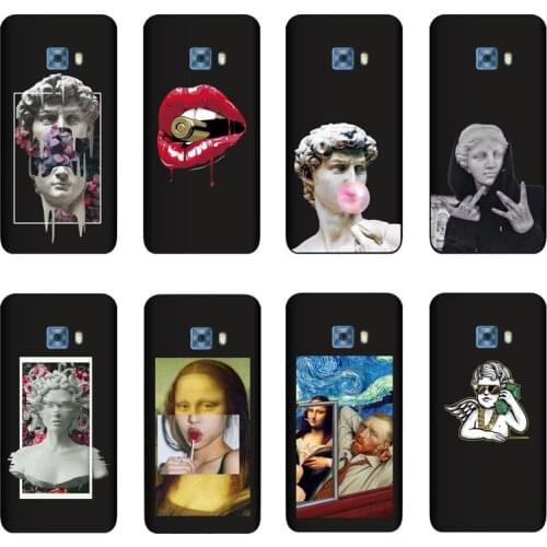 QAQsam Silicone For Samsung Galaxy C5 Pro Case Cartoon Statue Abstract Art Painted Soft TPU Back Cover Capa Fundas Cases