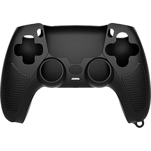 Handle Sleeve Silicone Case Dustproof Skin Anti-Slip Protective Cover for Sony PlayStation PS5 Controller Black