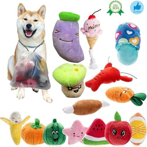 Cute Plush Dog Toys Stuffed Squeaky Molar Bite Chew Toy Lovely Pet Puppy Cat Tugging Chew Quack Sound Toy Peluche Dogs Supplies