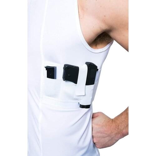 LOVESLF Concealment Men Womens Tank Scoop Neck Shirt Gun Holster Shirt Tactical SS Holster Shirt Concealed Carry Clothing