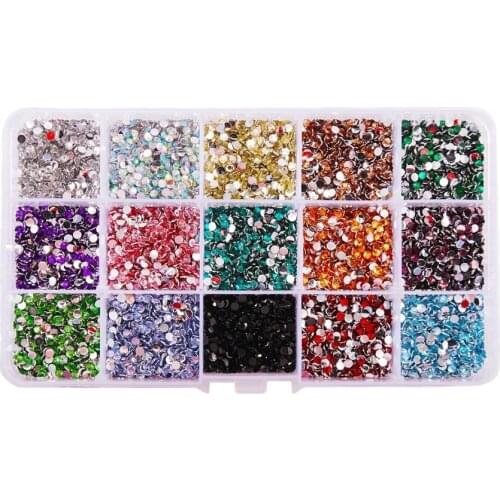 Resin Rhinestones 2-6mm Flatback Round Crystal Strass Stones Creative DIY For Clothing, Jewelry And Nails Multicolor Box Set