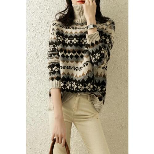 Sweater women 2020 new winter cashmere Top turtleneck thick European American style knitted pullover sweater plus size Hot Sale