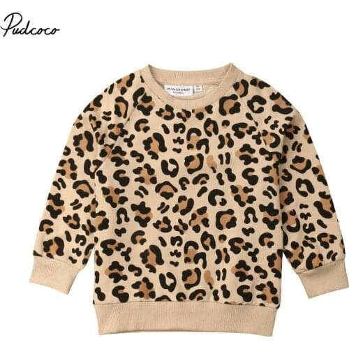 Baby Girl Boy Sweatshirts Spring Shirts Infant Long Sleeve T-Shirts Clothes 2019 Spring Kids Cartoon Rabbit Leopard Sweatshirt