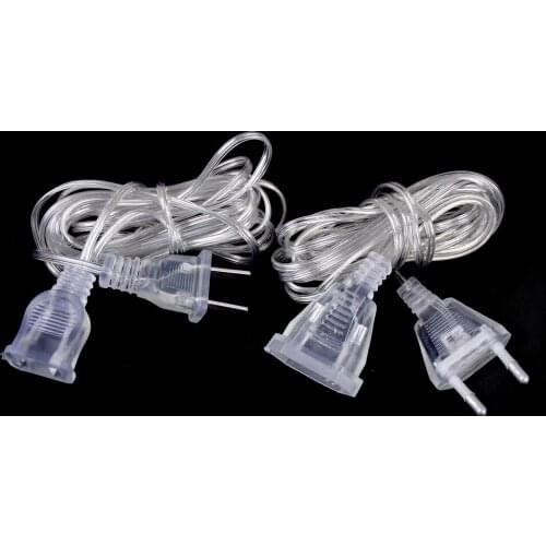 For Led String Light Holiday Wedding Strip Accessories Power Extension Cable US Plug EU Plug 110V 220V Lengthened Line