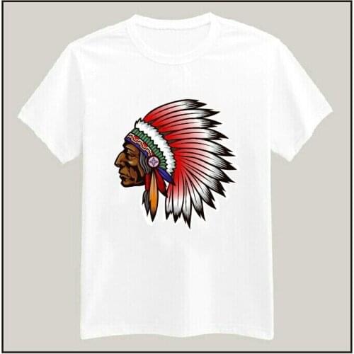 Women Tshirt Indian chief Print Casual Cotton Funny Shirt White Top Tee Hipster Plus Size Camiseta HH305-360