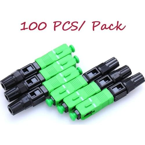 100PCS/box FTTH SC APC single-mode fiber optic SC APC quick connector SC APC FTTH Fiber Optic Fast Connector Free shipping