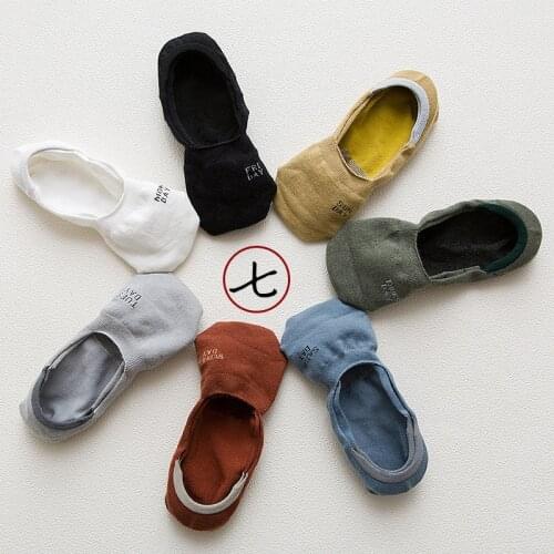 14pieces=7 pairs One weeks socks Thin sweat-absorbent boat socks super shallow mouth invisible socks silicone non-slip men socks