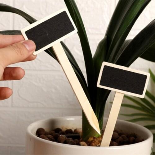 20Pcs Mini Wooden Chalkboard Plant Markers Creative Blackboard Signs Garden Flowers and Plants Tags Garden Decoration Tools