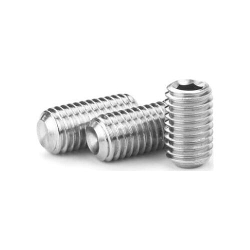 20pcs M6 stainless steel concave end set screw hex headless screws bolt machine bolts 4mm-20mm length