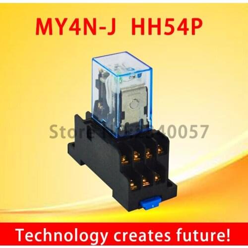 5 sets/Lot Coil Power Relay MY4NJ 24V DC Miniature Relay 4NO 4NC 14 Pins 5A 250VAC MY4N-J HH54P With PYF14A Socket Base