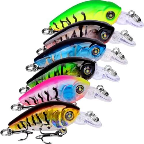 6pcs/set VIB Crankbaits Minnows Fishing Lures Set Hard Lures with 6# BKB Hook 6 Colors Wobbler Baits