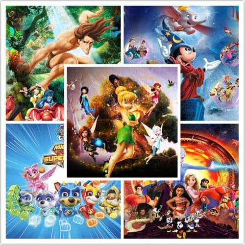 Disney 5D DIY Diamond Painting Animation Movie Character Collection Full Round Diamond Embroidery Exquisite Handmade Ornaments