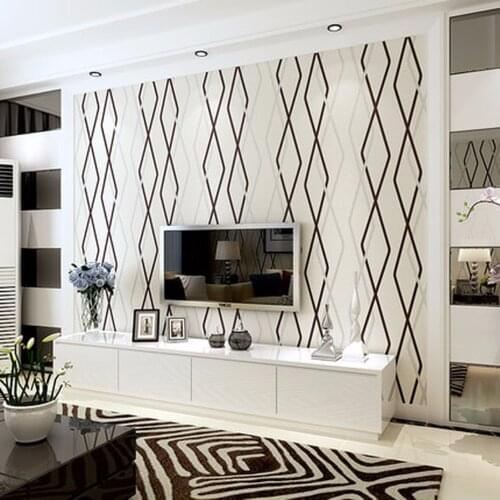 Beibehang Modern geometric nonwovens 3D deerskin rhombus lines vertical striped background wallpaper papier peint