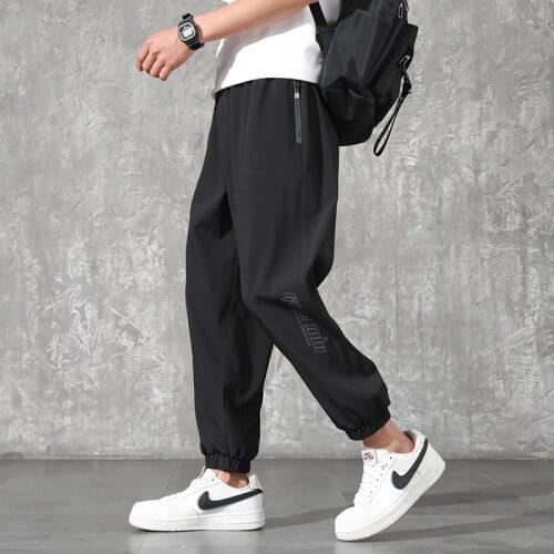 Summer Quick Dry Baggy Sweatpants Men Sportswear Black Jogger Pants Male Zip Pockets Track Trousers Plus Size 6XL 7XL 8XL