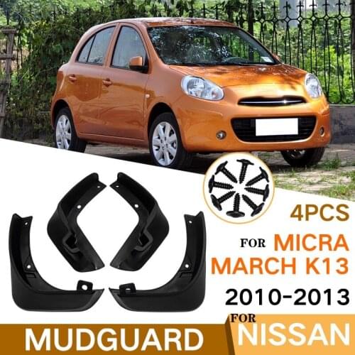 4 PCS Mudflap For Nissan Micra March K13 2010-2013 Front Rear Car Fender Mud Flaps Guard Splash Flap Mudguards Accessories