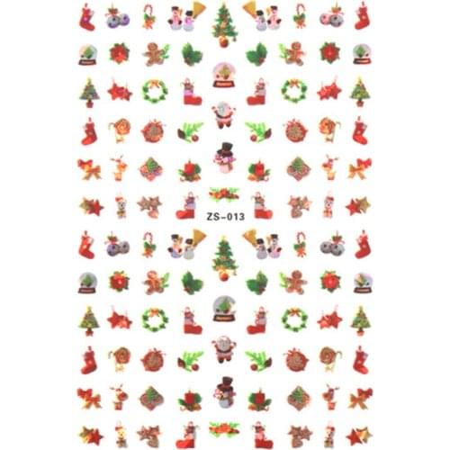 Q1FB Christmas Theme Snowflake Pattern Nail Art Stickers Nail Art Water Transfer Sticker with Christmas Theme Snowflake
