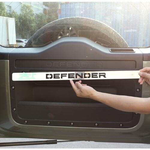 For Land Rover Defender 110 20-21 stainless Car Trunk Tailgate Anti-kick panel Defender Logo decoration Stickers Car Accessories