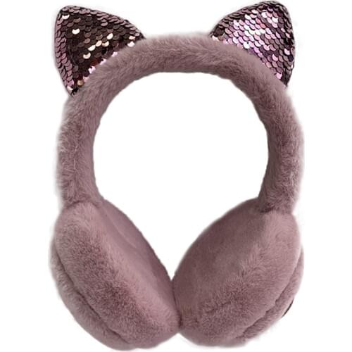 JINSERTA Kids Cat Ear Headphone Warm Music Headset with Soft Earmuff 3.5mm Wired Earphone for Phone PC Birthday Christmas Gift