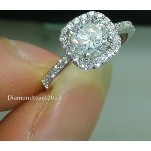 Size 5/6/7/8/9 Round cut Luxury 18kt white gold filled AAA cubic zirconia Women Wedding band Ring set gift choucong