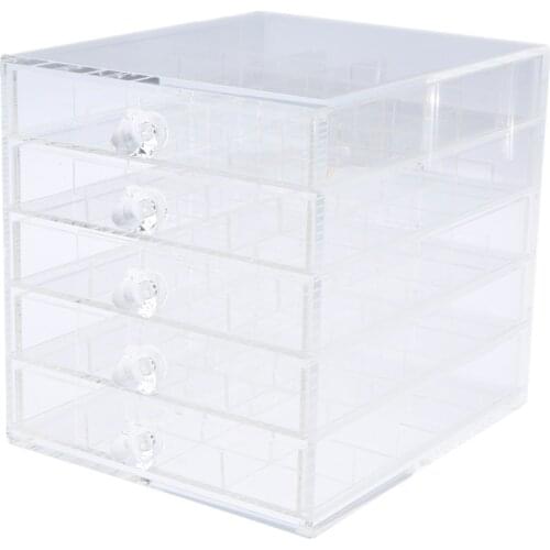 5 Layer Acrylic Nail Art Makeup Container Storage Box Cosmetic Box Organizer Empty Jewelry Lipstick Display Case Stand Holder