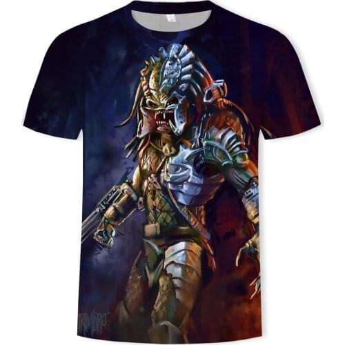 Hot sell science fiction thriller Predator series mens T-shirt 3D print cool casual short sleeve summer top breathable Tshirt