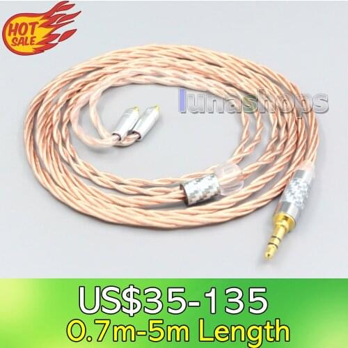 LN007191 Silver Plated OCC Shielding Coaxial Earphone Cable For Shure se535 se846 Se425 Se315 Se215 MMCX
