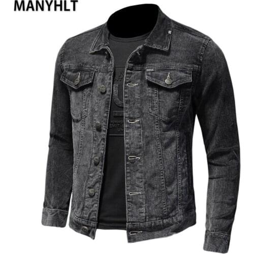 MANYHLT 2021 Spring And Autumn Mens Retro Washed Corduroy Jacket Mens Coat