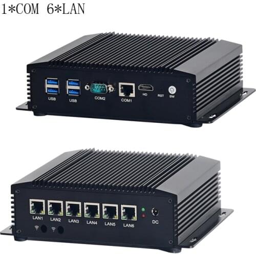 6*RS232 COM 2*COM 6*LAN ITX Case Rugged Fanless Mini Computer HDMI VGA 4USB3.0 Intel Core i5 4200U LPT GPIO Mini PC HTPC