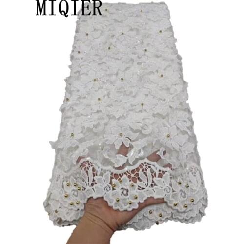 MIQIER High Quality African nigerian tulle Lace Fabric cotton fabric Water Soluble fabric for sewing nigerian dress Swiss j44