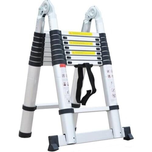 Multifunctional household lifting ladder 1.6M+1.6M Practical Aluminum Alloy Folding Ladder Adjustable Telescopic Ladde 3.2M