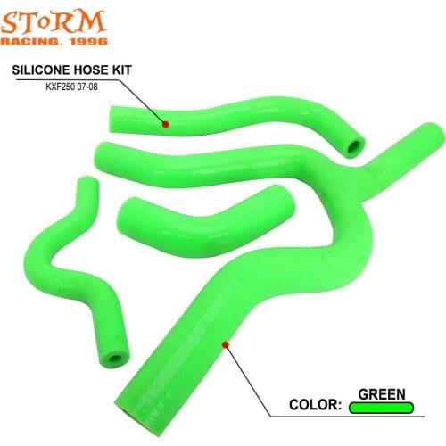 Moto Bike Green Silicone Radiator Heater Coolant Water Hose For KAWASAKI KXF250 KX250F KXF 250 2007-2008 07 08 Dirt Bike