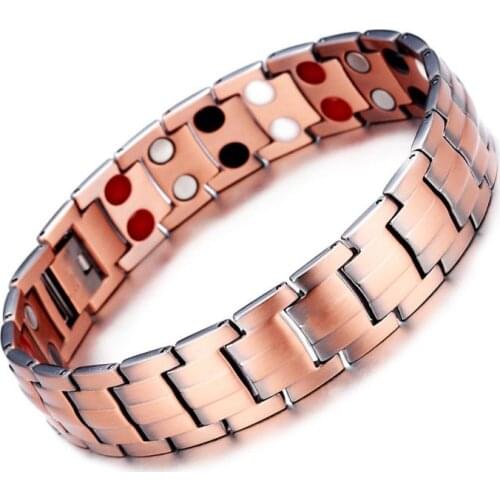Mens Women Bracelet 4 IN 1 Health Energy Magnetic Exquisite Bracelet Male Gift Power Therapy Magnets