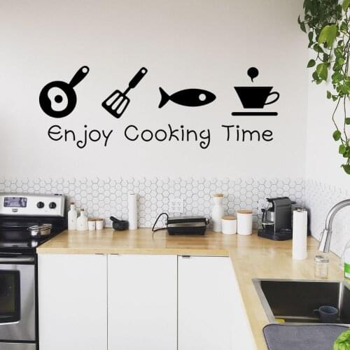 Enjoy Cooking Time Wall Art Decal Kitchen Sticker For Home Kitchen Decoration Removable A002754