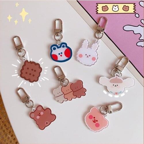 1pc New creative Cute Animal Series keychain ring pendant men and women couple key chain bag pendant drop ship