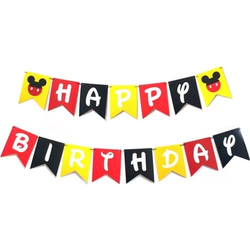 New Cartoon Happy Birthday Letter Pull Flag Happy Birthday Fishtail Banner Party Decoration
