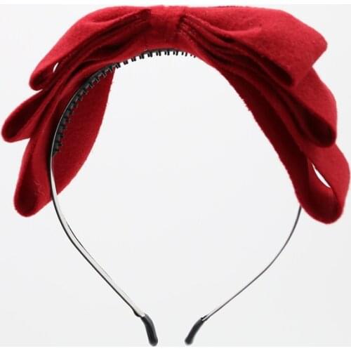 New winter felt 3 layor bow elegant headband fashion children hairband hair accessories OEM