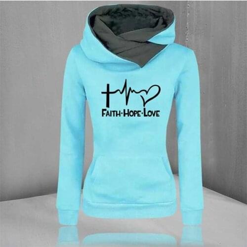 Autumn Winter Women Hoodies Sweatshirts Harajuku Print Long Sleeve Pullovers Tops Solid Color Casual Warm Hooded Female Clothing